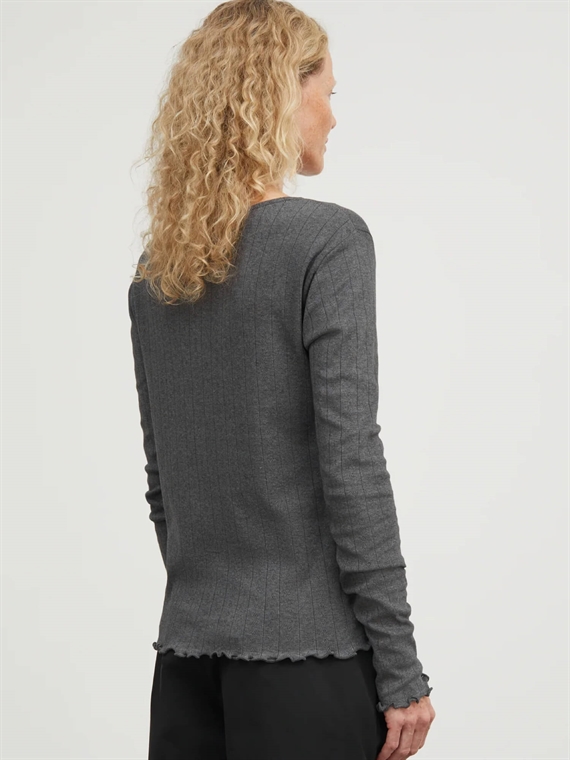 Skall Studio Edie Cardigan, Dark Grey Melange  